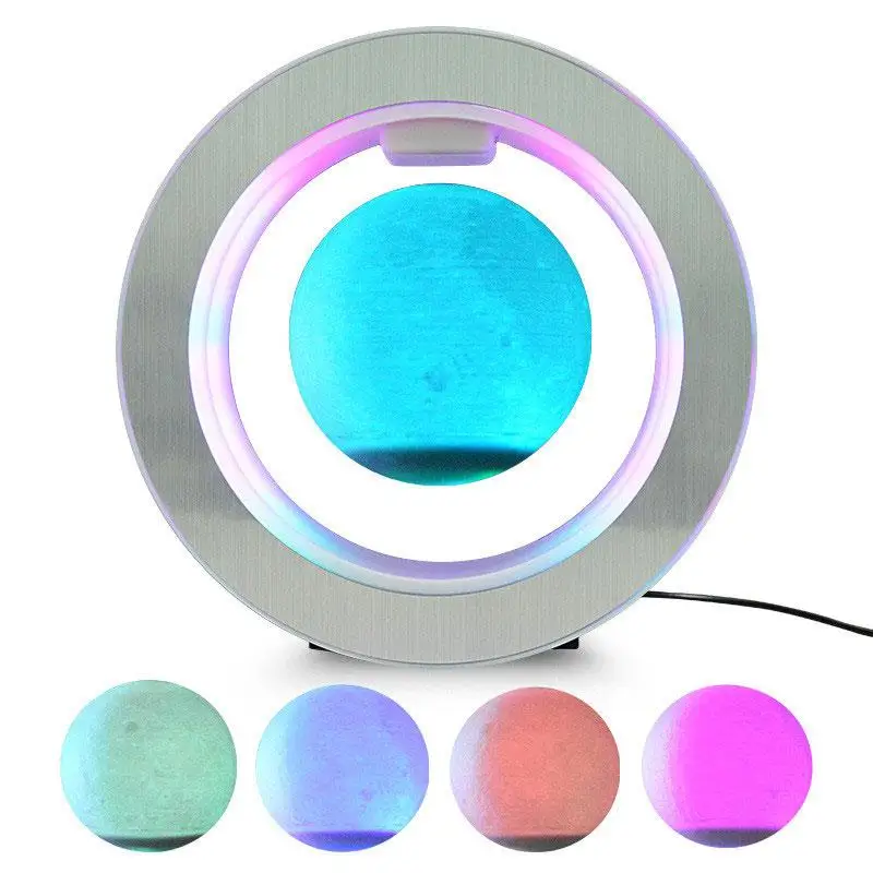 

2021 Newest Magnetic Levitation Moon Lamp Night Light Rotating Moon Floating Lamp Home Decoration Holiday LED Colorful Light
