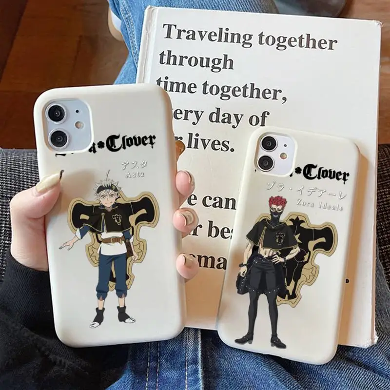 

Japanese anime evil cute Black Clover Phone Case Soft Solid Color for iPhone 11 12 13 mini pro XS MAX 8 7 6 6S Plus X XR