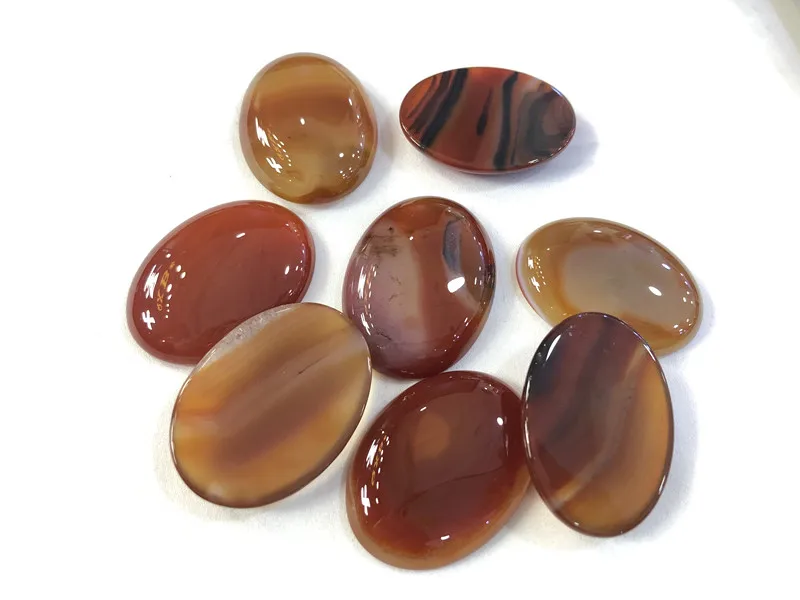Wholesale 30x40mm Natural Stone Red Onyx 6pcs/lot  Oval Carnelian CAB CABOCHON  Beads  Agate DIY jewelry Accessories