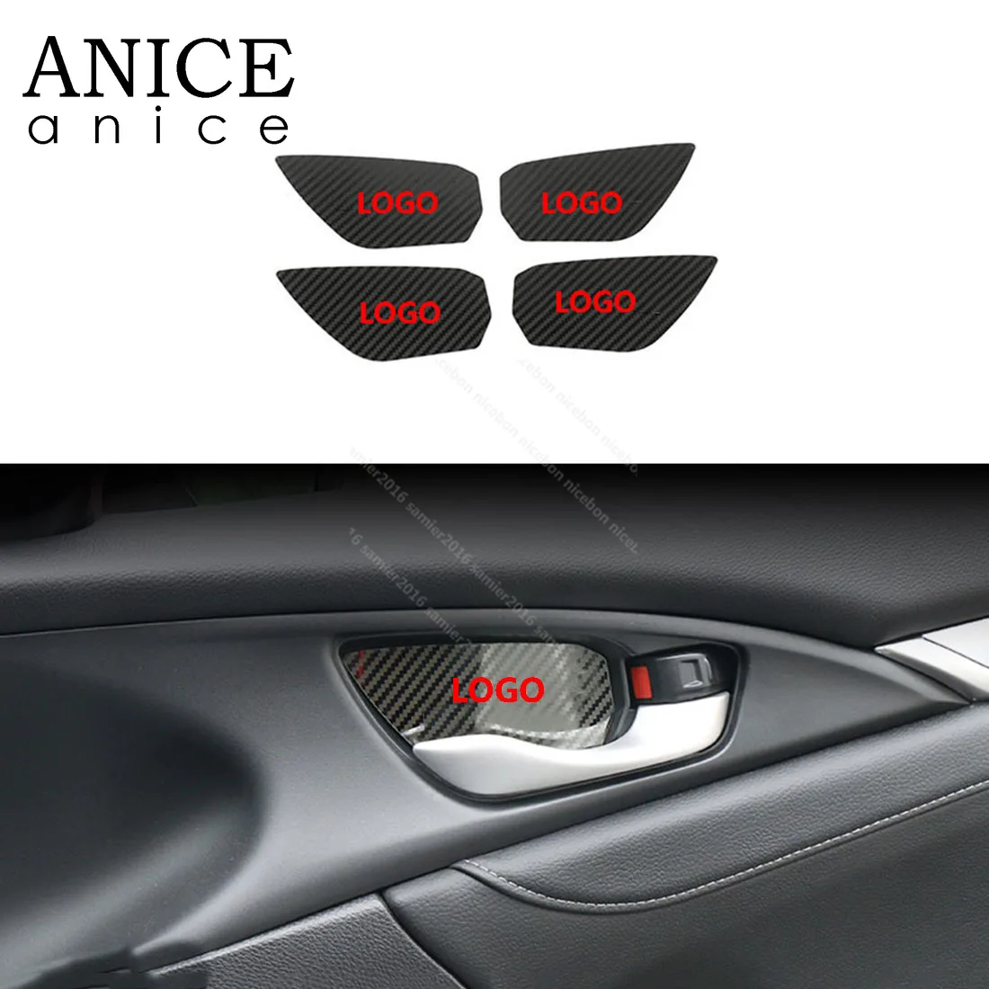 Углеродное волокно цветная стальная внутренняя дверная ручка крышка чаши