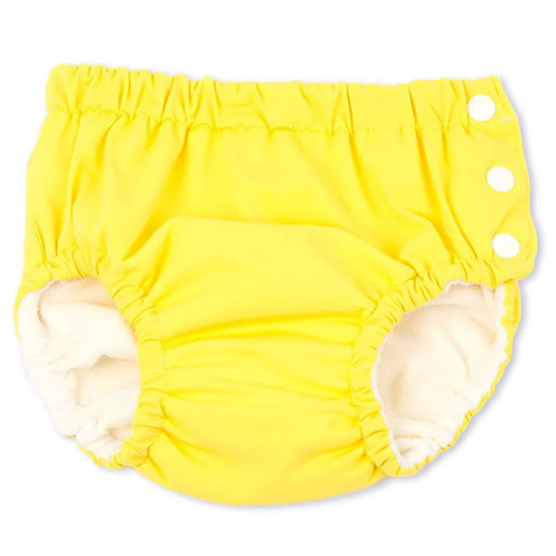 Baby Swim Nappy Diaper Cover Infant Swimwear Swimming Panties Toddler Pants Girls Pool Waterproof for Cloth Boys Nappies Kids - Цвет: Цвет: желтый