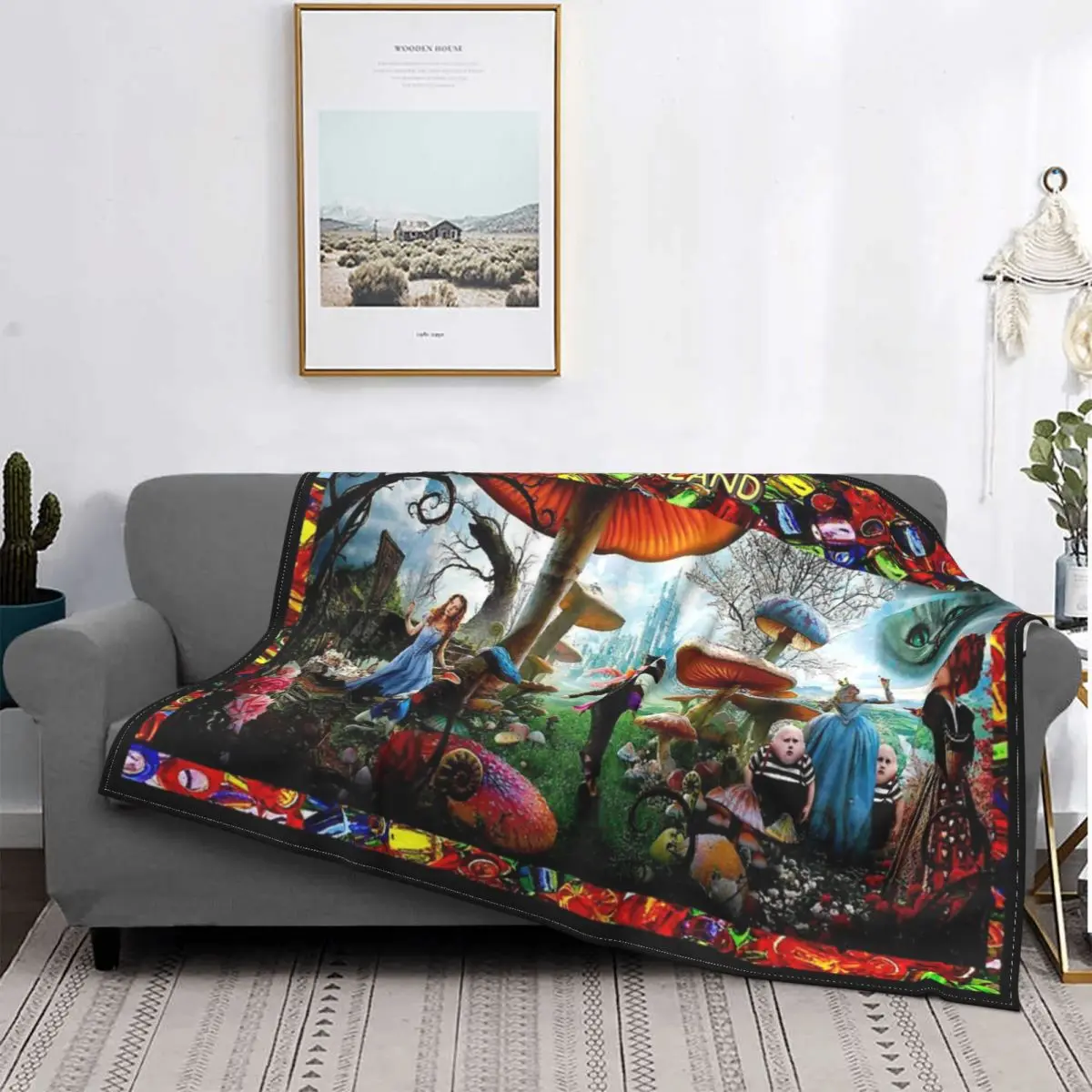 Современное одеяло Алиса в стране чудес покрывало для кровати клетчатый диван