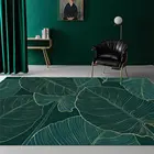 Современная роскошная женская обувь, расшитая зелеными ковер с листьями Гостиная приставной столик ковер для Спальня заводов печатных диван кресло коврик для прихожей