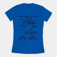 t54 t55 russian army tank recognition blueprint womens t shirt