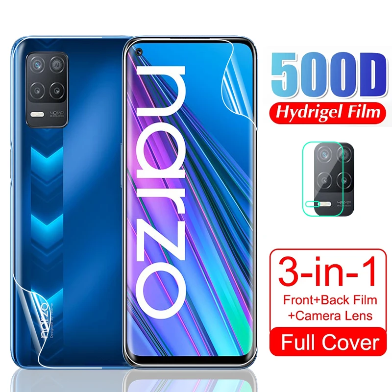 

For OPPO Realme Narzo 30 5G Soft Hydrogel Screen Protector Camera Lens Front Back Protective Film Not Glass For Realmy Narzo30