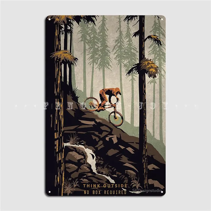 

Живописный Ретро Горный велосипед Искусство: думайте на улице без коробки требуется металлический знак клуб домашний паб Гараж Ретро-табли...