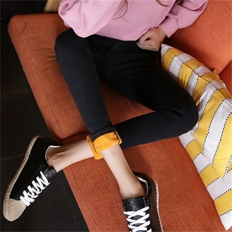 

SVOKOR Winter Warm Leggings Women Plus Cashmere Thick Jeans Fashion Pants Velvet Korean Style Winter Clothes