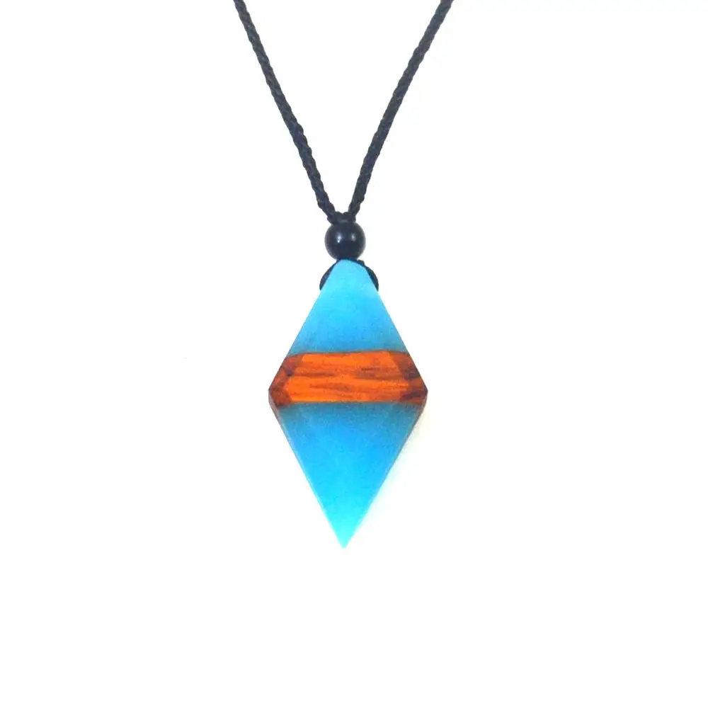 Hand made Vintage Necklace Pendant wood resin material luminous jewelry at night men and Women Fashion Gift | Украшения и