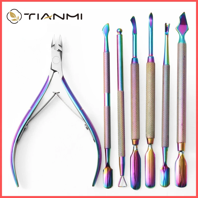 

Двухсторонний маникюрный Толкатель для кутикулы TIANMI из нержавеющей стали, маникюрный педикюрный набор инструментов для очистки и удаления...