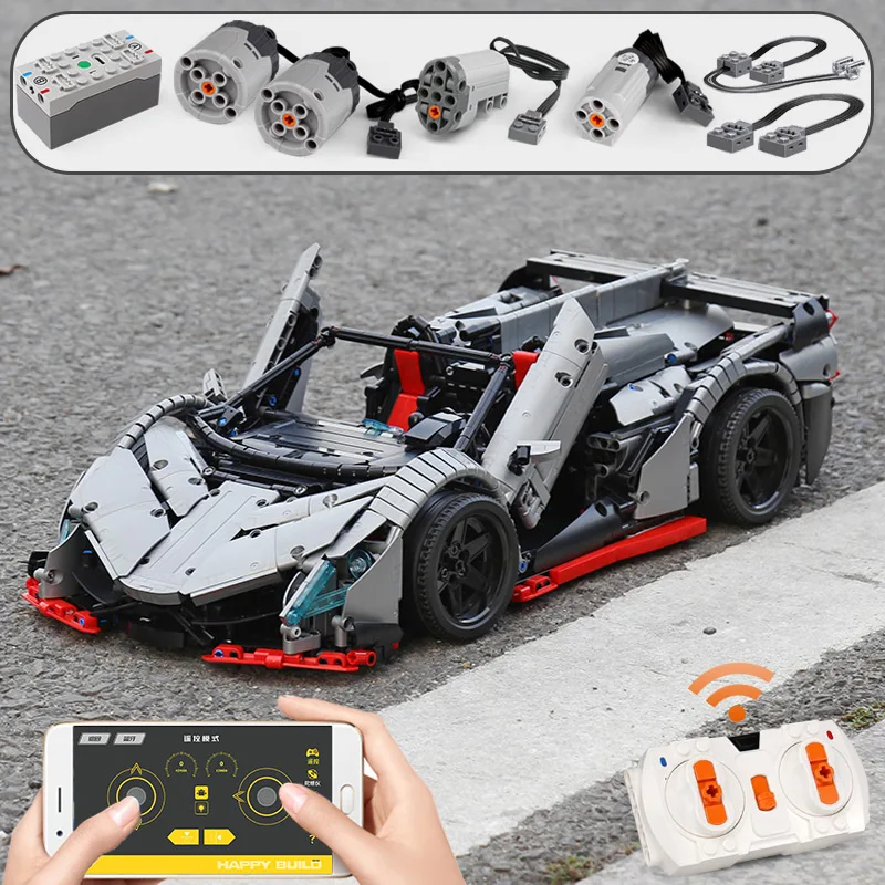 3427 шт. MOC RC Technic Car The Veneno Roadster Power Function модель автомобиля строительные блоки кирпичи