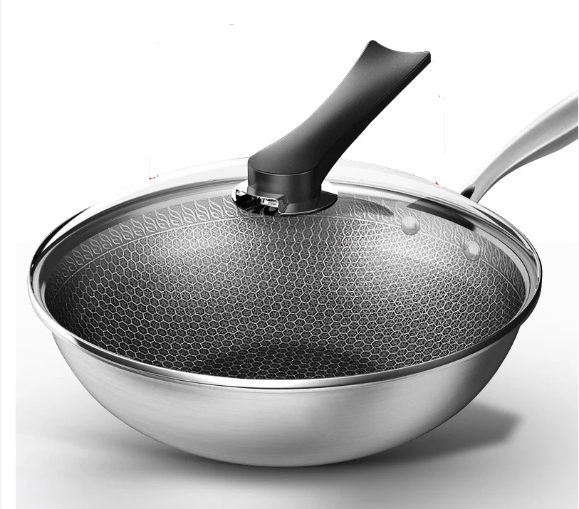 304 термостойкая Сковорода Из Нержавеющей Стали соты не лампаны прилипают к