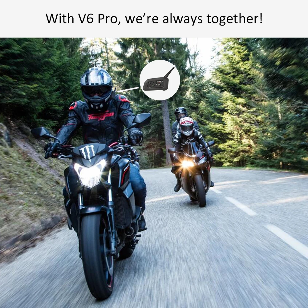 EJEAS V6 PRO Bluetooth с функцией Интерком на двоих в радиусе до записывающие устройство