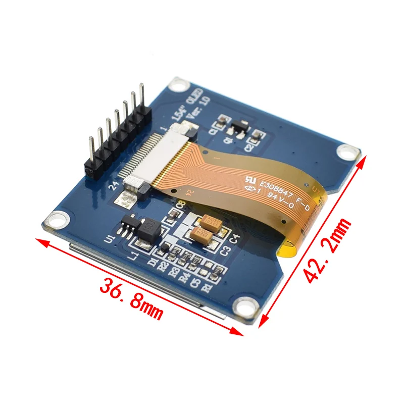 Модуль SSD1309 7-контактный OLED-экран 1 54 дюйма белый совместим с SSD1306 SPI интерфейс 128*64 -