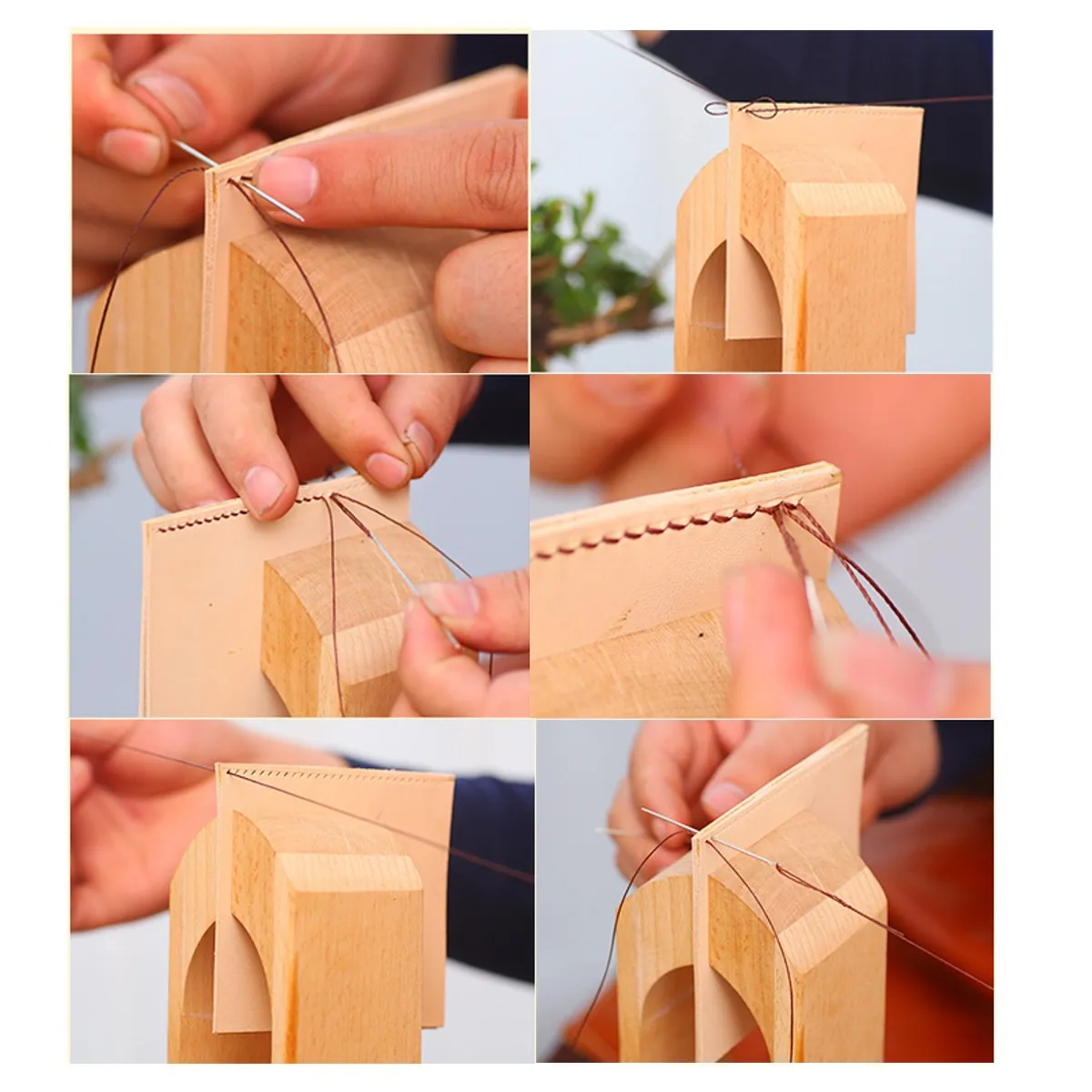 DIY деревянный зажим кожаная строчка шнуровка лошадь швейный кожаный стол