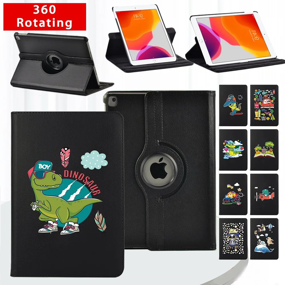 

360 Degrees Rotating PU Leather Stand Tablet Cover for Apple Ipad Mini 4/5/ipad 2/3/4/iPad 5/6/7/8th Smart Wake Up EVA Cover