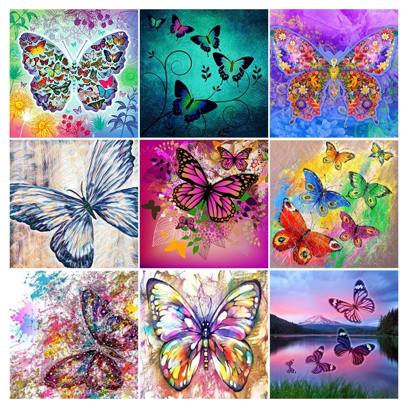 

New Arrival 5D Diy Diamond Painting Full Square Butterfly Flower Diamond Embroidery Rhinestone Mosaic Art Kits Wall Home Decor