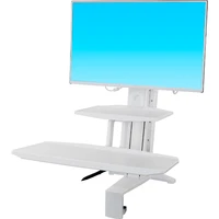 nb st35 desk clamping ergonomic computer sit stand workstation 22 32 inch monitor mount bracket with keyboard plate laptop stand