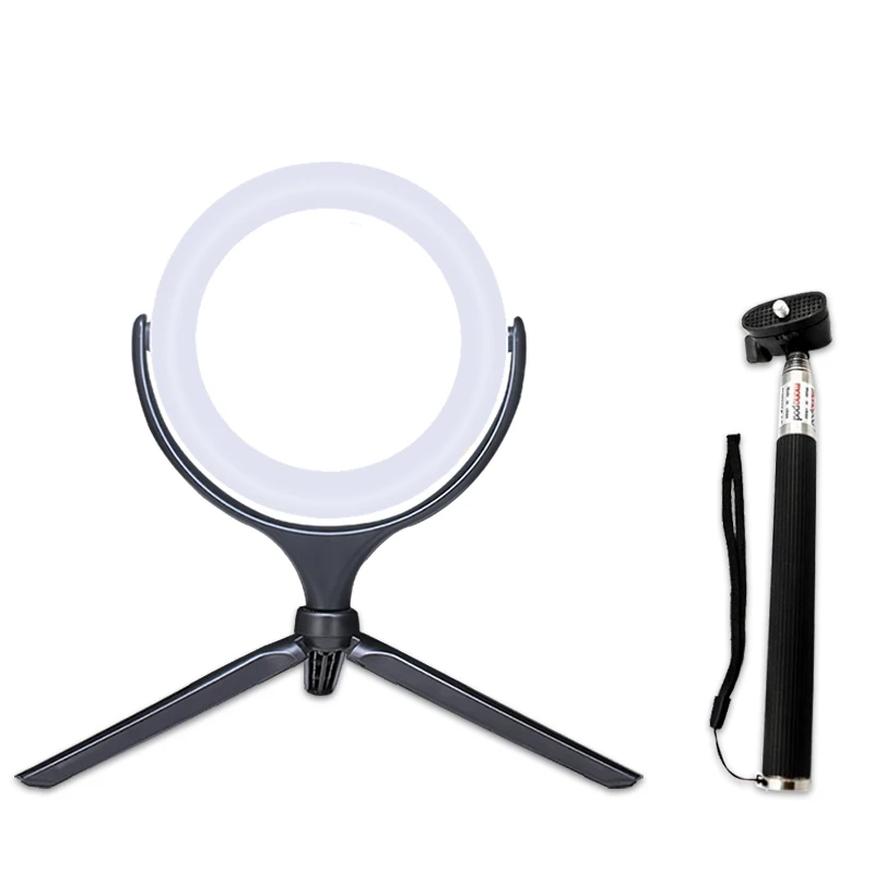 Светодиодный кольцевой светильник для селфи 20 см с регулируемой яркостью