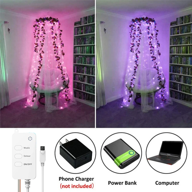 

Tuya/Smart Life Light Copper LED String Lights RGB Fairy String Lights USB WIFI Bluetooth Remote Control Christmas Decoration