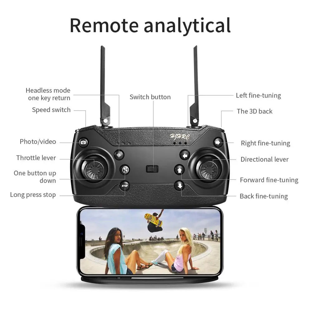 

2020 NEW HJ15 Drone 4k HD Wide Angle 4K WIFI 1080P FPV Drones With Single Camera Video Live Recording Quadcopter For Beginners