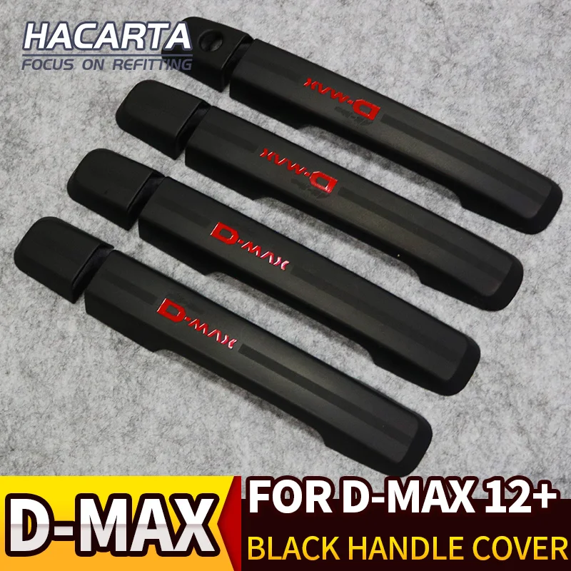 2012- ISUZU D-MAX черная ручка Крышка DMAX ручка отделка дверная ручка крышка ABS черная крышка красные буквы аксессуары