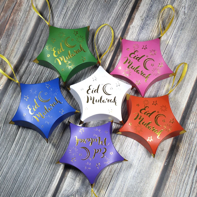 

Креативная коробка для сладостей Eid Mubarak, Рамадан Mubarak, Декор для дома, мусульманский декор для мусульманвечерние, счастливая Подарочная кор...