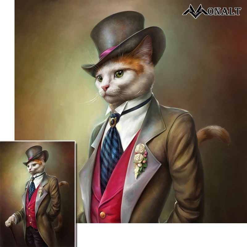 Картина из парусины абстрактные постеры с животными HD среднего возраста кошка