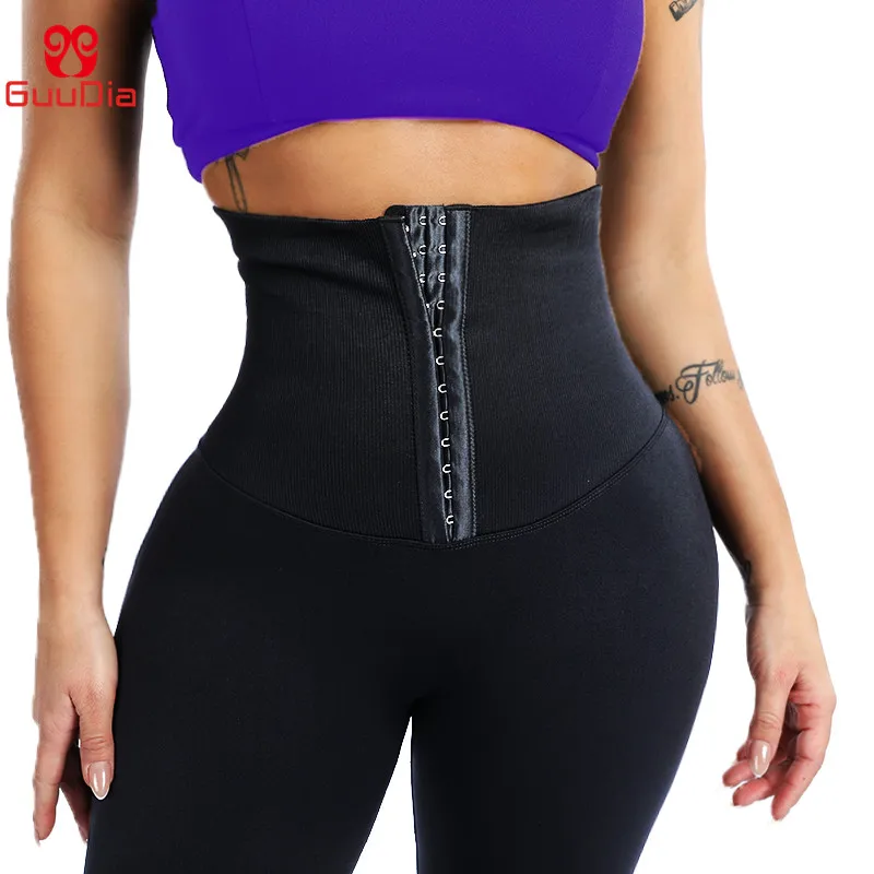 

GUUDIA Stretchy Sport Leggings High Waist Compression Tights Sports Pants Push Up Running Women Gym Fitness Leggings Body Shaper