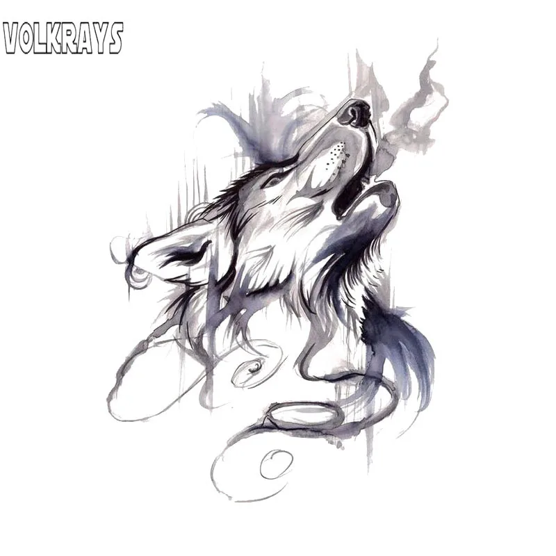 Volkrays индивидуальная Автомобильная наклейка краска с чернилами Волчья Голова
