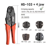colors hs 103 crimping pliers for close end terminals clamp european style self adjusting capacity 0 5 6mm2 20 10awg hand tools
