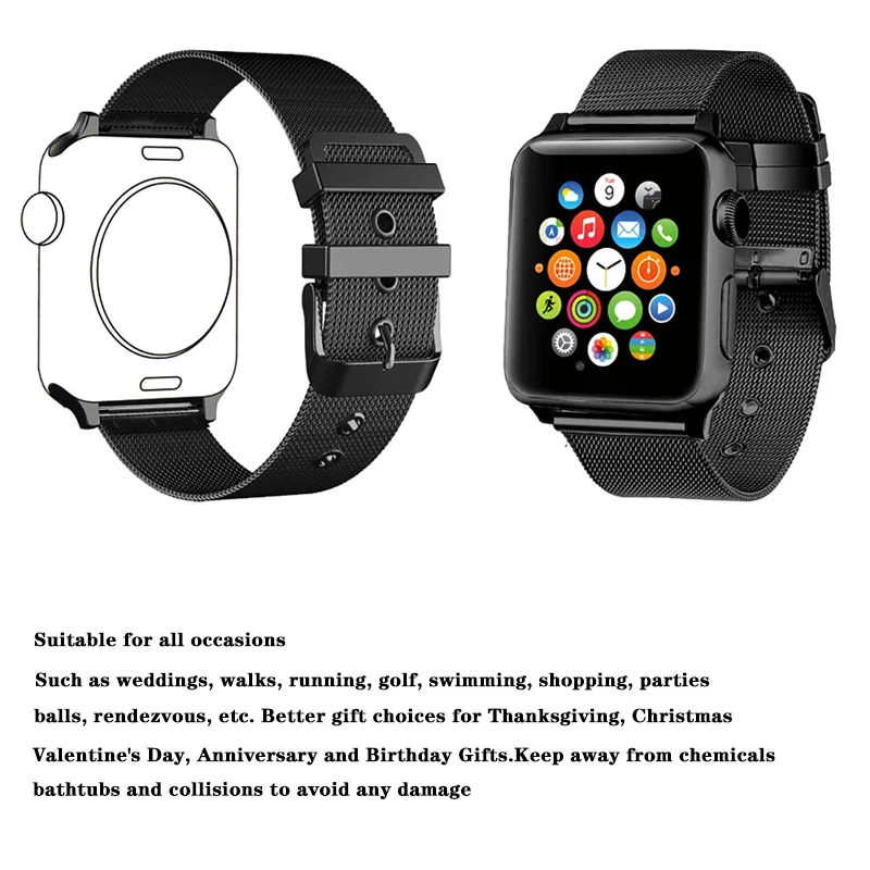 Миланская петля браслет из нержавеющей стали ремешок для apple watch 4 44 мм группа
