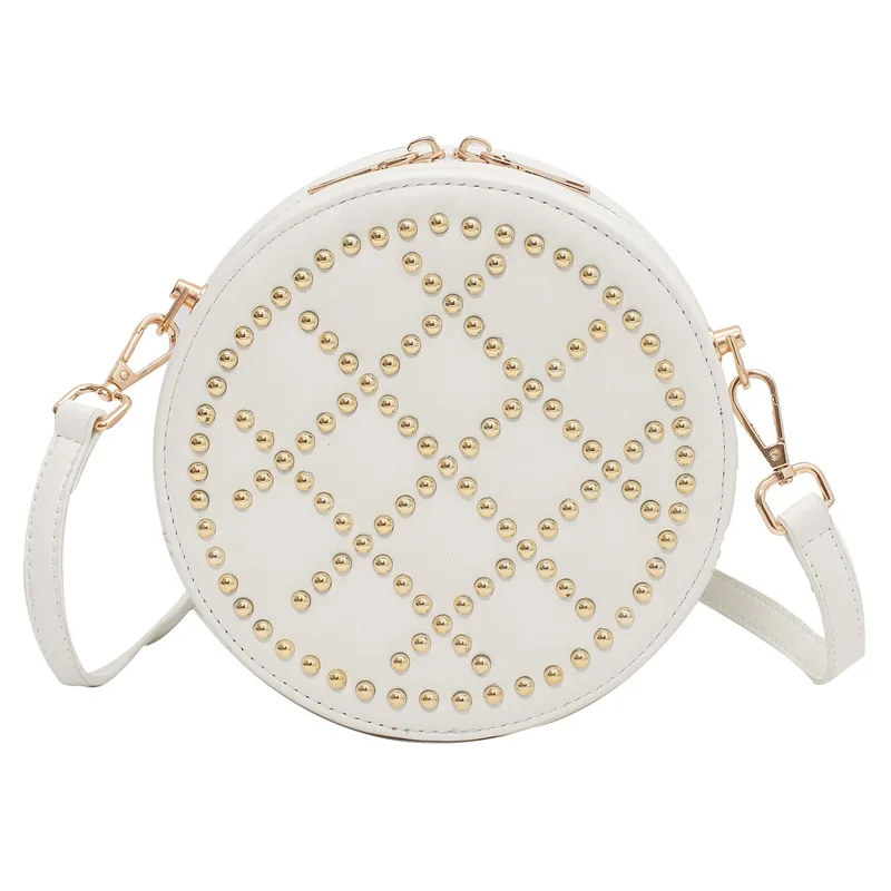 

High Quality Personality Round Beads Texture Small Round Bag Female Summer 2021 New Fashion Casual One-shoulder Messenger Bag