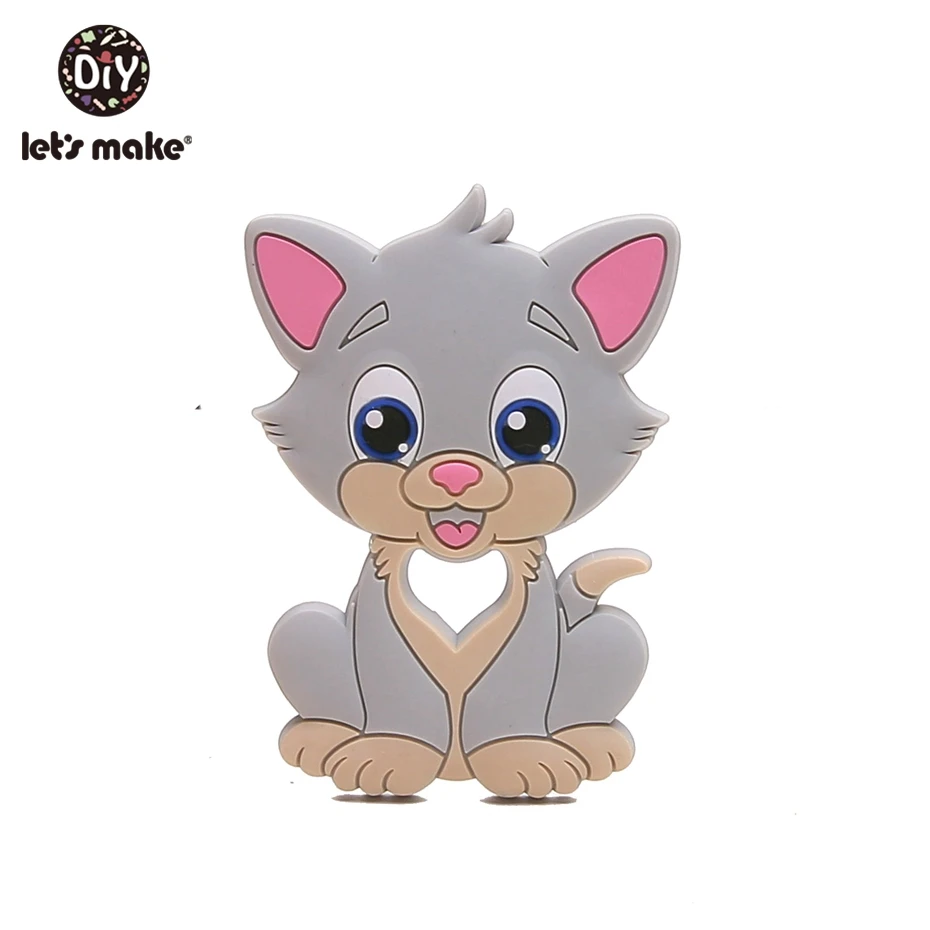 Gray Cat 1 шт. силиконовый Прорезыватель для зубов Bambi Sika олень сенсорная игрушка для новорожденного ребенка аксессуары для ухода за ребенком органический Прорезыватель для зубов - Цвет: Gray Cat