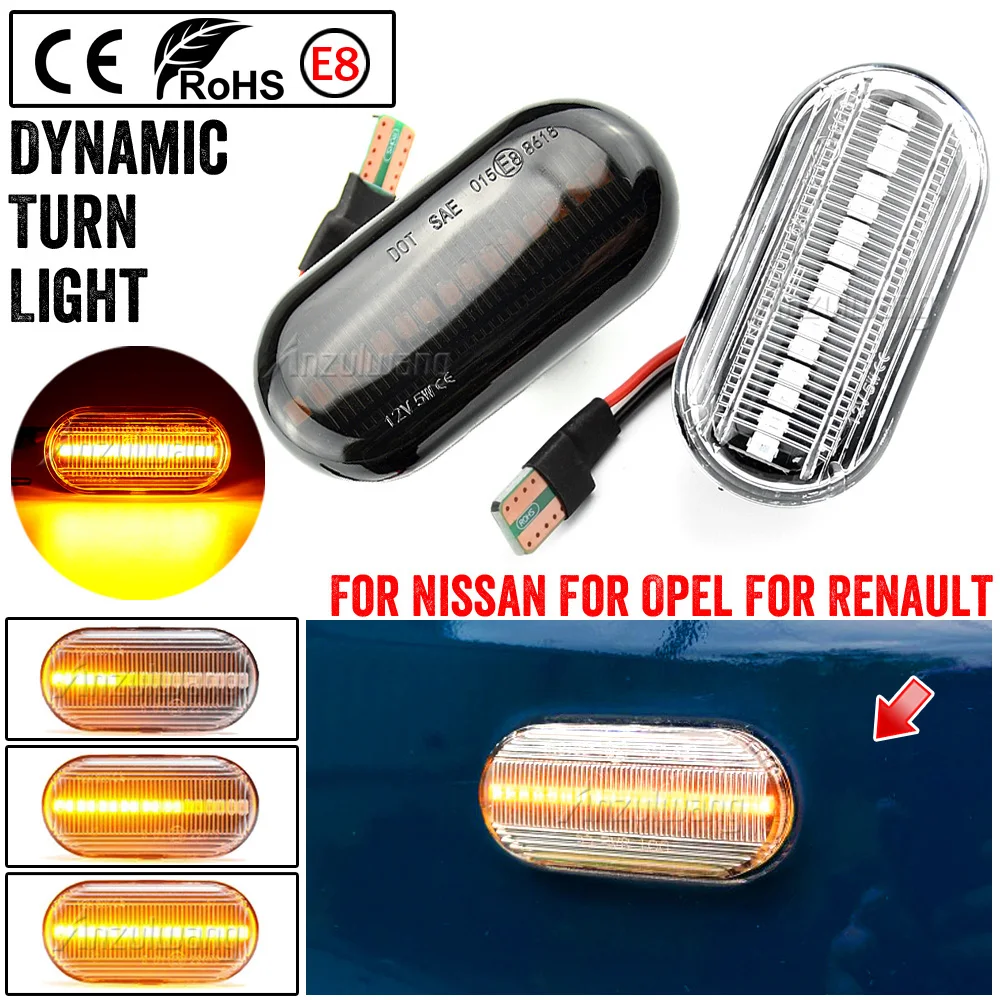 

2PCS For Renault Led Dynamic Side Marker Turn Signal Light Sequential Blinker Light For CLIO ESPACE KANGOO MEGANE LAGUNA MASTER