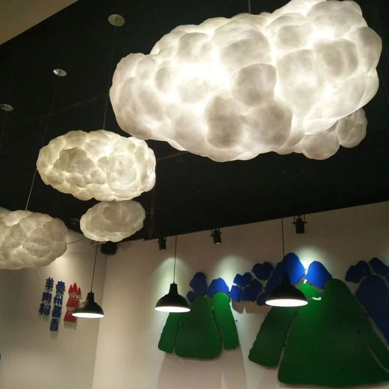 Облако подвесной светильник Блестящий скандинавский s отель лобби Шелковый