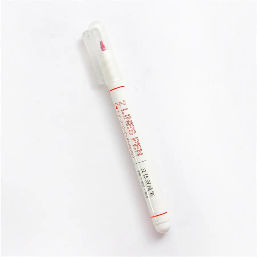 Red and Black 1pc Набор ручек с двумя линиями, 6 шт., двойные цветные чернильные ручки, волшебное искусство, для рисования, лайнер, хайлайтер, скрапбукинг, сделай сам, креативный маркер, канцелярские принадлежности - Цвет: Red and Black 1pc