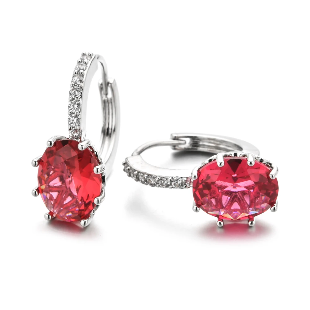 Европейские и американские модные простые циркониевые серьги в форме яйца для