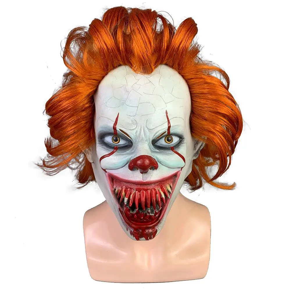 Взрослый Ужас латекс страшная маска на Хеллоуин Косплэй костюм реквизит для