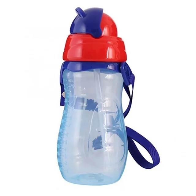 

240 330ml Children Learn Drinking Water Straw Handle Bottle Baby Cup Cute Training Drink School Food Milk Bottles