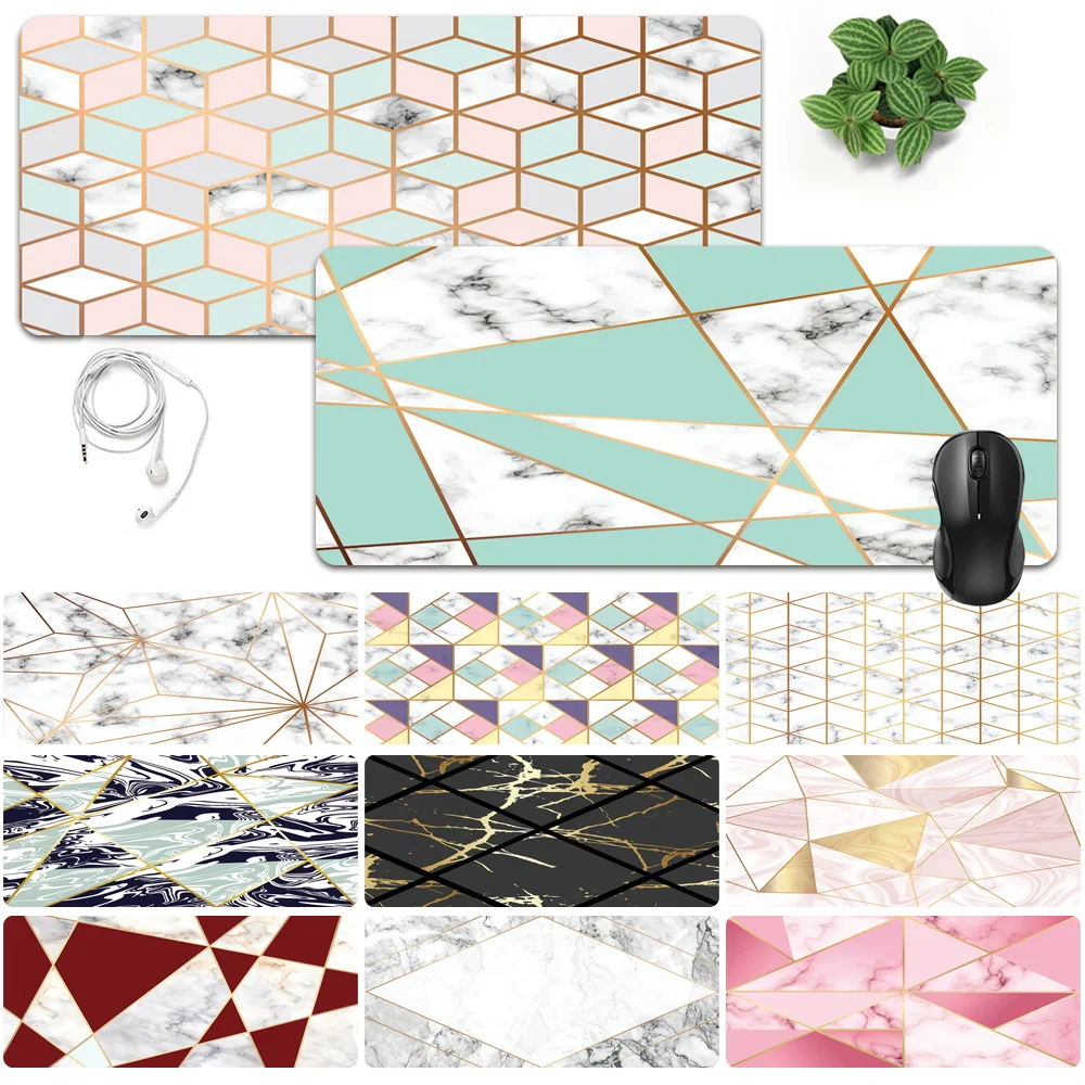 

Anti-slip Waterproof PU Leather Computer Mouse-pad Smooth Game Laptop Mouse Pad Geometry Pattern Large Mouse Mat