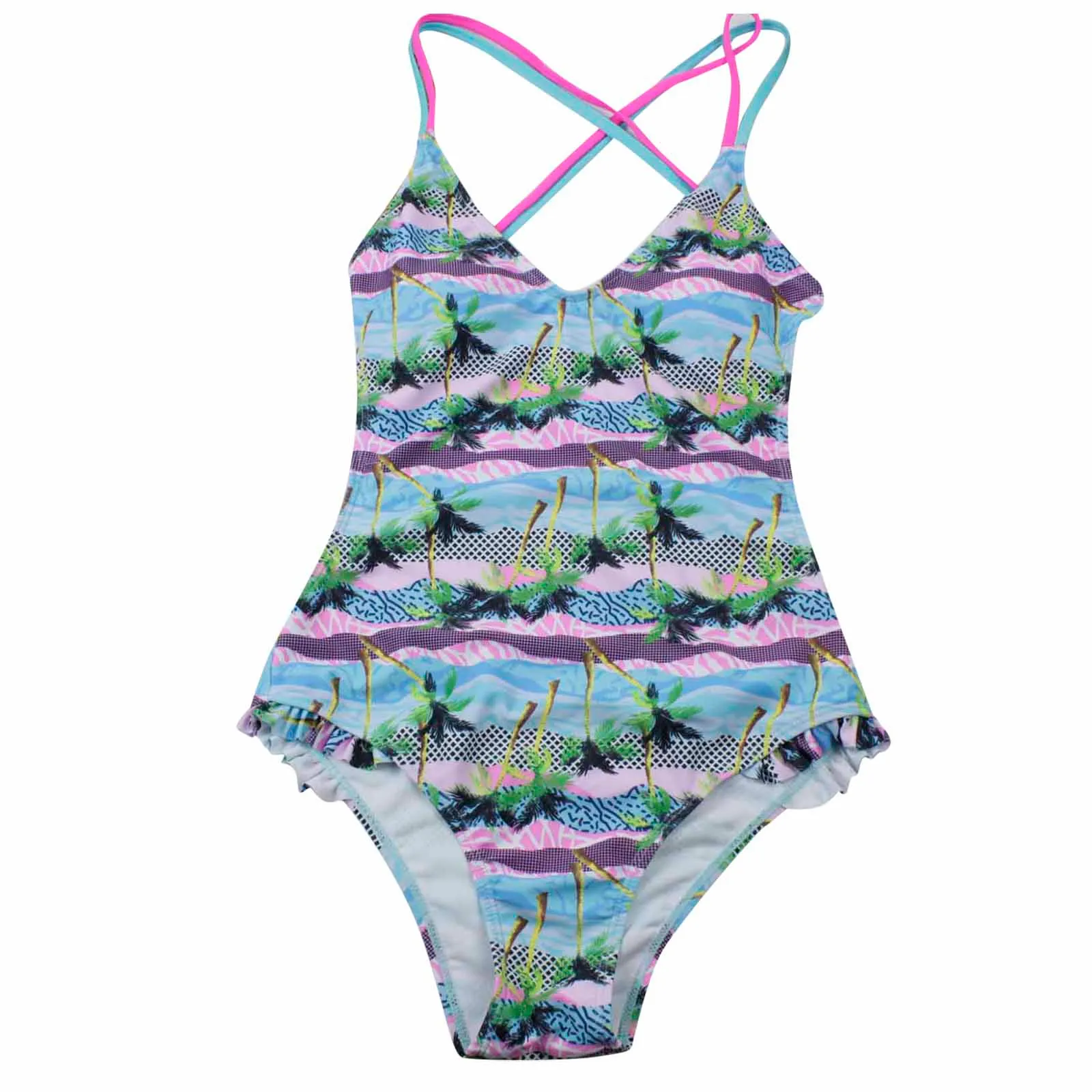 

Edge Bikini Piece With Swimsuit Color One Ruffle Women's Print Swimwears Tankinis Set