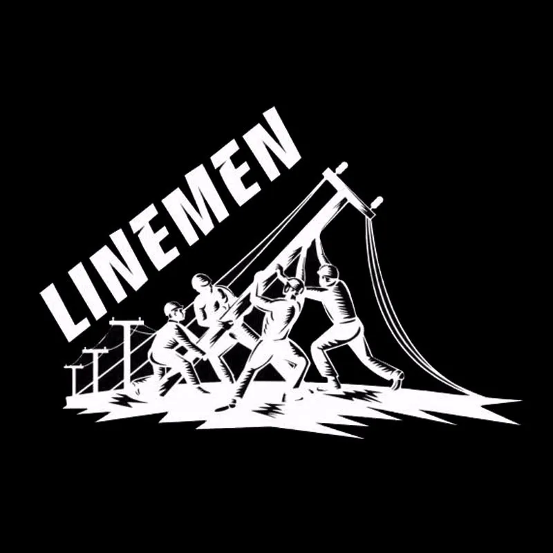 

14cm*9.5cm Car Styling Funny Lineman Car Stickers Black Silver Car Styling