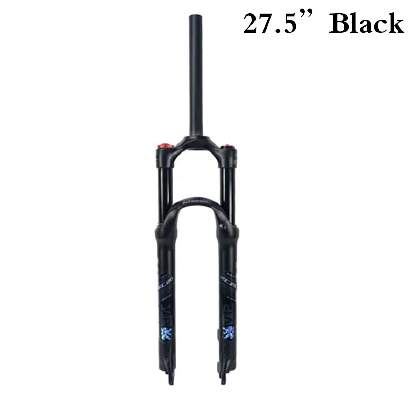 Black-27.5 KRSEC сверхлегкий MTB пневматическая подвеска вилка прямая трубка Ручная Блокировка жесткий дисковый тормоз Горный велосипед вилка 26/27. 5/29er - Цвет: Black-27.5