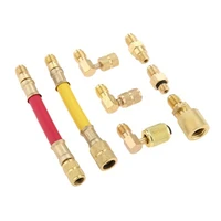 8pcs auto r134a r12 ac air conditioner refrigeration converting adapter connector hose set kit car accessories