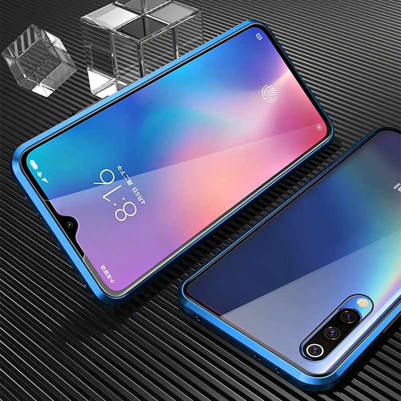 Магнитный адсорбционный металлический стеклянный чехол для Xiaomi mi CC 9 9E 8 9T 6X A2 A3 Lite F1 Red mi Note 7 K20 Pro 7A CC9 двойная боковая крышка
