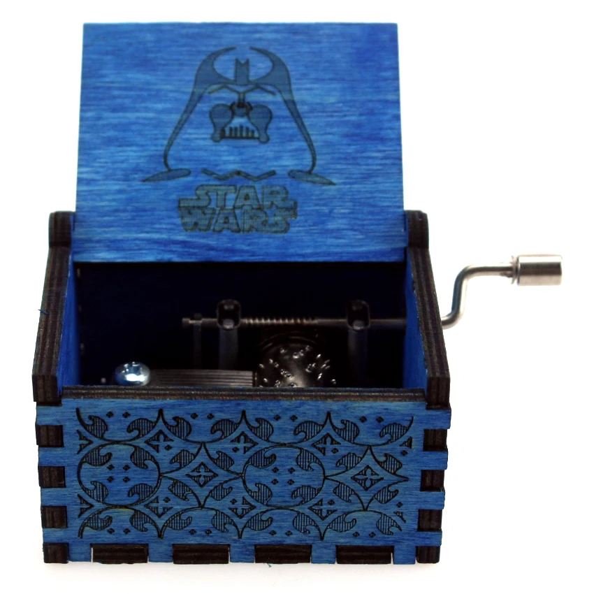 Star War Творческий антикварная резная деревянная игра престолов музыкальная шкатулка, Красавица и Чудовище рождественский подарок, подарок на год, подарок на день рождения - Цвет: Star War