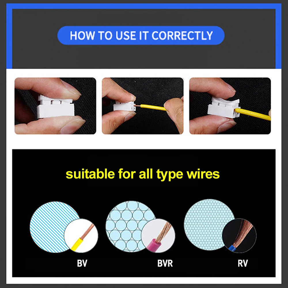 

20pcs 2Pins 3Pins CH2 household Quick Splice Lock Wire Connectors Electrical Cable Terminals For Safe Splicing Into Wires