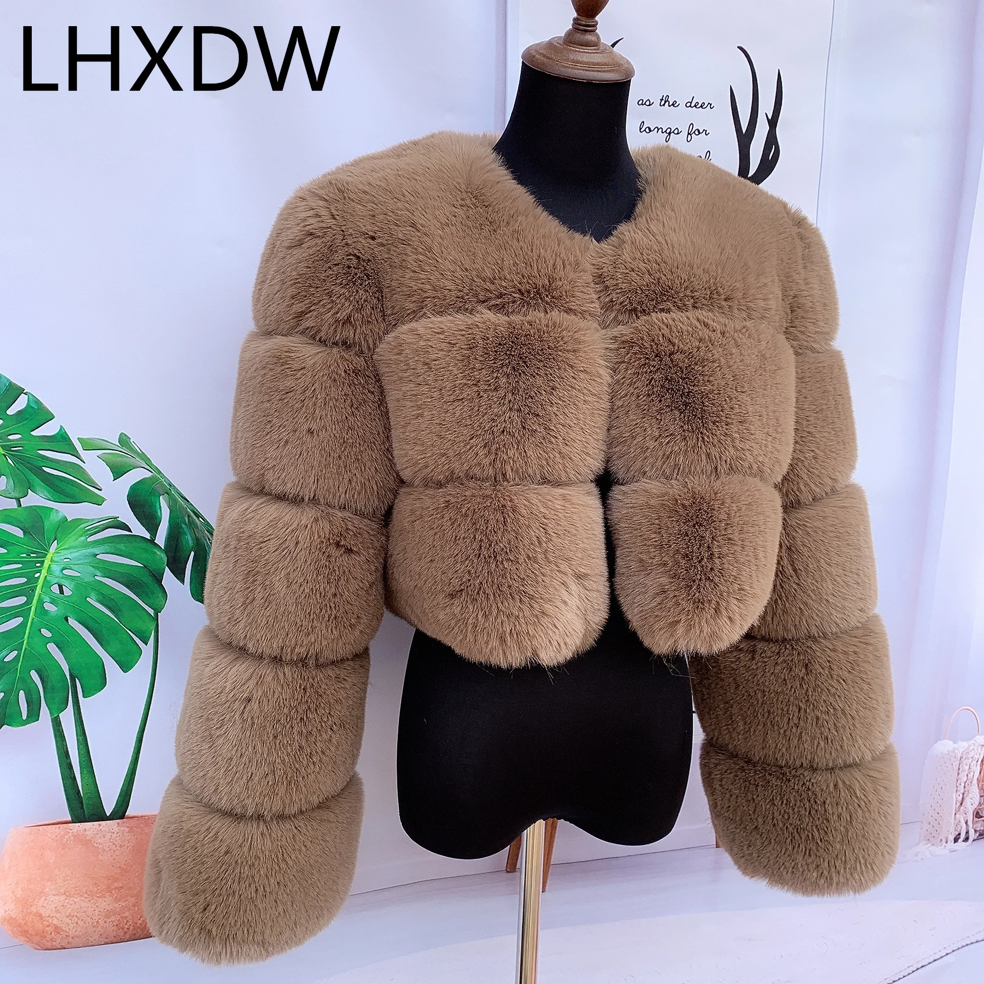 Женская куртка из искусственного меха пушистое пальто розовая Меховая роскошное