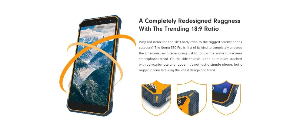Nomu S50 Pro IP68 водонепроницаемый смартфон Android 8,1 5,7" HD MTK6763 Восьмиядерный 8MP+ 16MP NFC отпечаток пальца+ лицо ID 4G мобильные телефоны