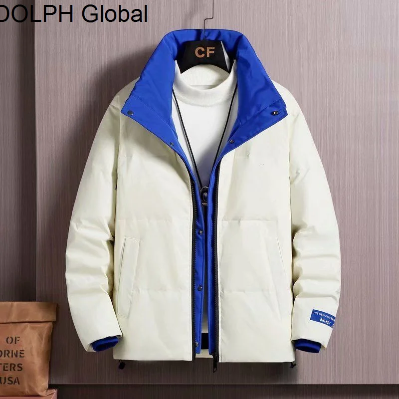 

Winter new men's down cotton jacket light fake two-piece jacket fashion printed bread jacket